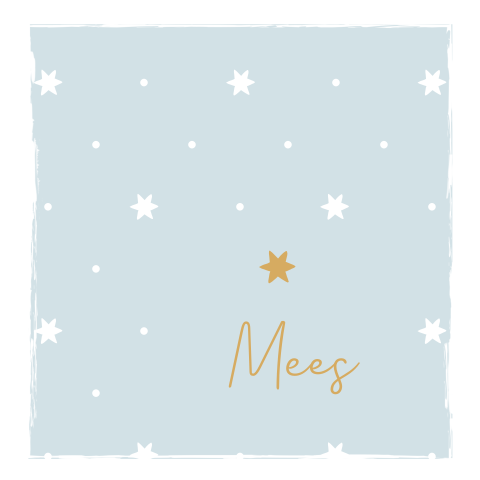 Rouwkaartje kind jongen blauw met sterren