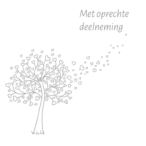 Kaartje met oprechte deelneming kind of baby mooi getekende boom