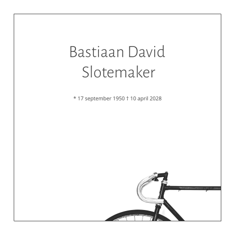 Mooie stijlvolle rouwkaart met racefiets fiets en grijze rouwrand