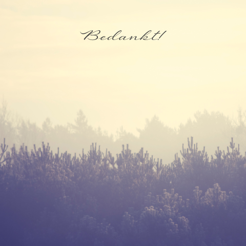 Prachtige bedankkaart gefotografeerd landschap in grijze tinten