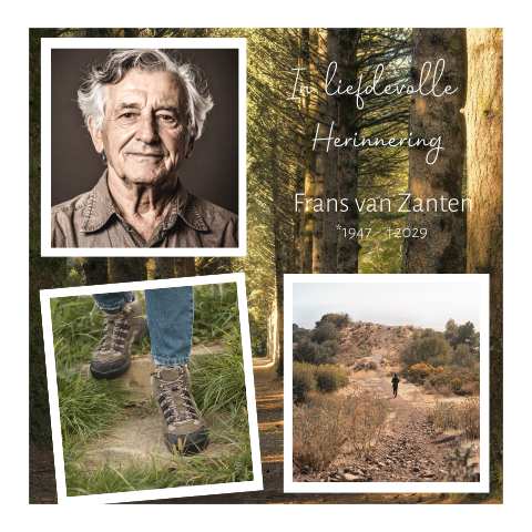 Bedankkaart man fotocollage hobbies man natuur wandelen