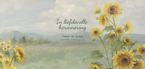 Bedankkaart na overlijden met zonnebloemen