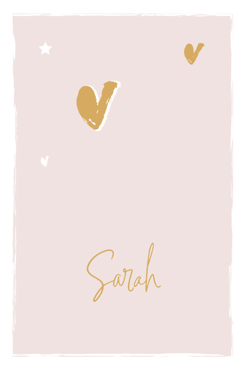 Rouwkaart kind meisje met hartjes