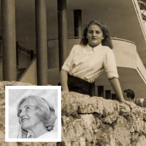 Mooie stijlvolle antieke dankbetuiging met foto van vroeger en nu