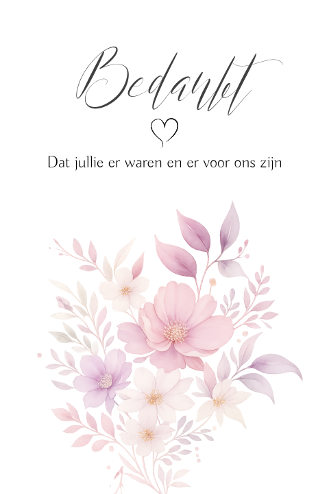 Bedankkaart vrouw met pastel kleurige bloemen