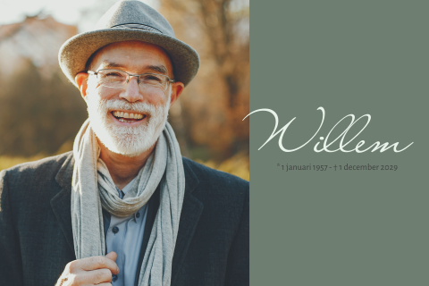 Rouwkaart modern voor een man met ruimte voor een foto