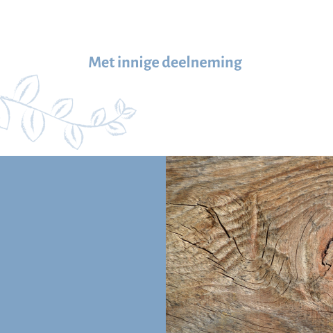 Trendy condoleancekaart stijlvol ontwerp met bruin hout