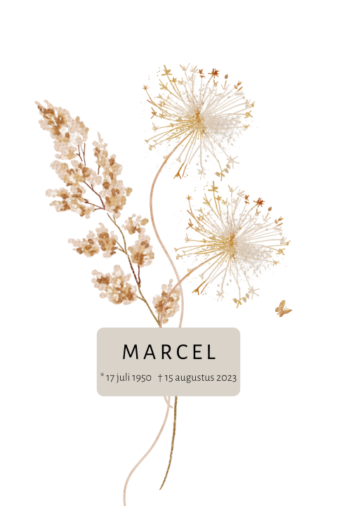 Dankbetuiging in het wit met bloem herfst