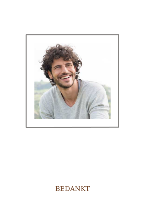 Rustige bedankkaart na overijden met kader