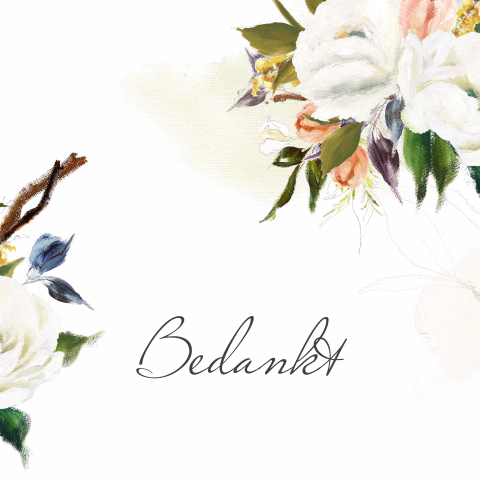 Dankbetuiging bloemen watercolor