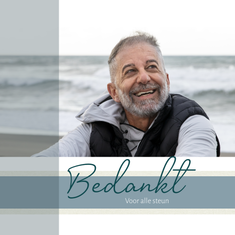 Bedankkaart modern man met mogelijkheid tot het plaatsen van een foto