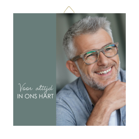 Keramiek herinneringstegel man modern met foto