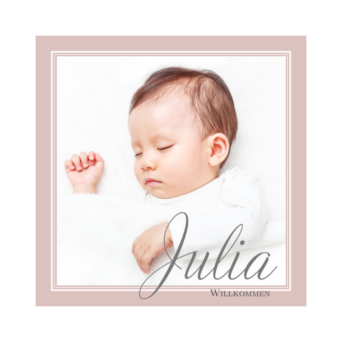 Süße Dankeskarte zur Geburt Ihrer Tochter, mit einem großen Foto