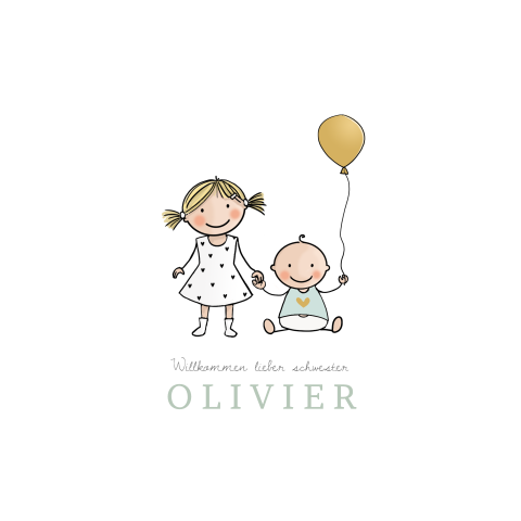 Hübsche Geburtskarte für einen kleinen Bruder