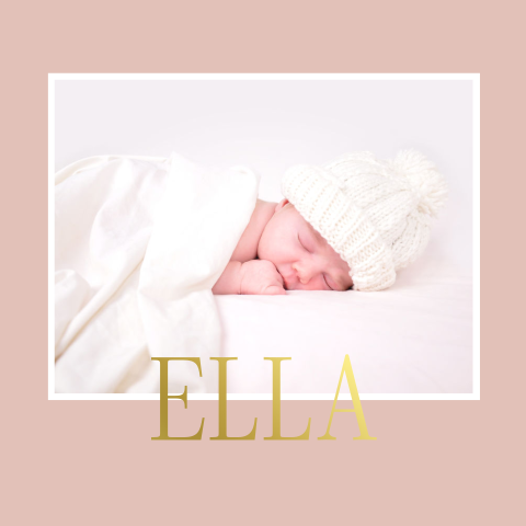 Hübsche Dankeskarte zur Geburt Ihrer Tochter mit Folienveredelung