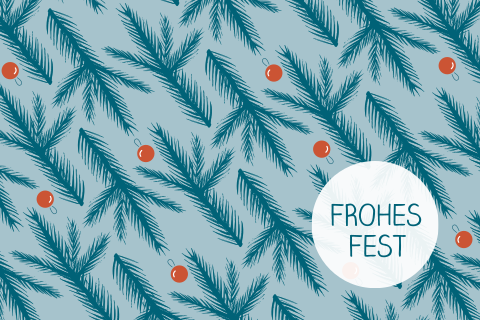 Tannenzweige in Blautürkis