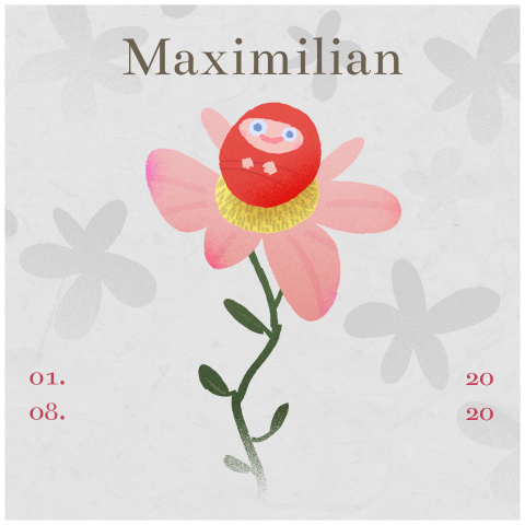 Niedliche Geburtskarte mit Blumen