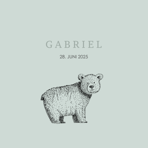 Hübsche Geburtskarte mit kleinem Bären