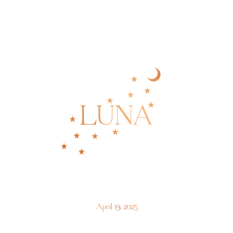 Niedliche Geburtskarte mit Sternen und Foliendruck