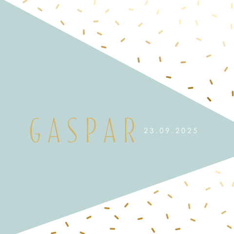 Klassische Geburtskarte mit goldenem Konfetti