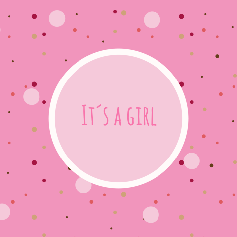 Rosafarbene Geburtskarte für Ihre Tochter