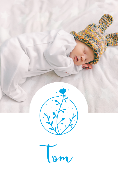 Hübsche Geburtskarte mit einem Foto