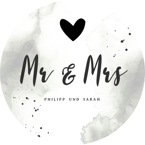 Briefsiegel mit grünem Farbverlauf und kleinen Herzen