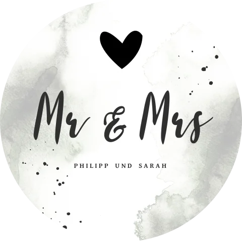 Briefsiegel mit grünem Farbverlauf und kleinen Herzen