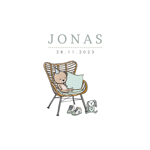 Hübsche Geburtskarte mit einem Teddybären