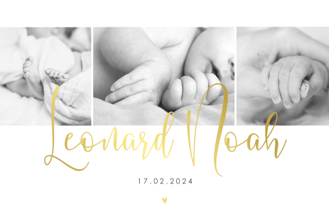 Hübsche Geburtskarte mit Fotostrecke