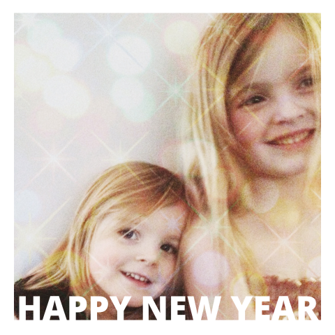 Neujahrskarte mit individuellem Bild und großem Schriftzug