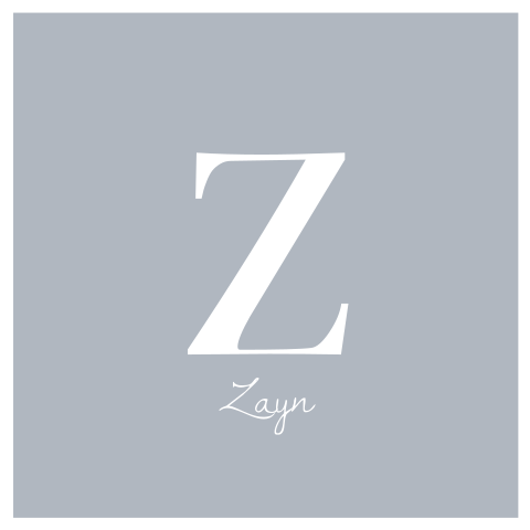 Geburtskarte mit großem Monogramm Ihres Kindes