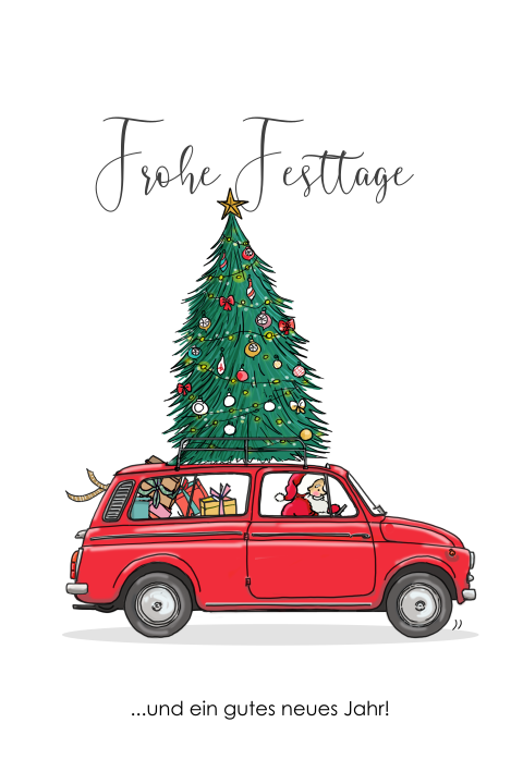 Santa Claus verteilt Geschenke