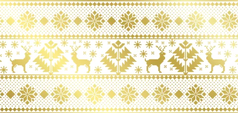 Weihnachtskarte mit einem gedruckten Weihnachtsstrickmuster in Folie