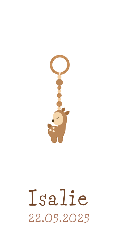 Süße Schnullerkette als Motiv der Geburtskarte