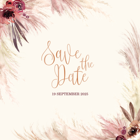 Save the Date Karte mit sommerlichen Pflanzen