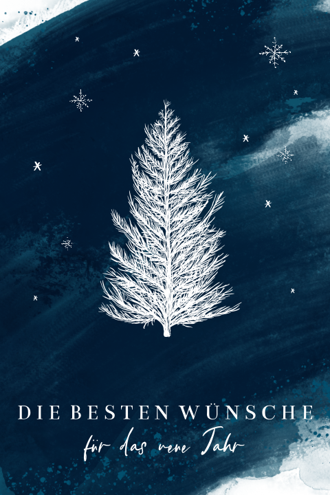 Weihnachtswünsche in blauer Nacht