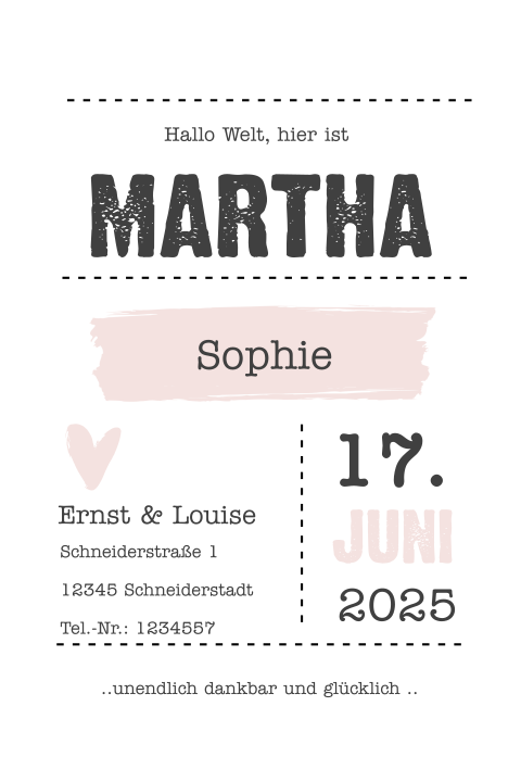 Hippe Geburtsanzeige für Ihren Nachwuchs