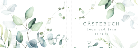 Gästebuch mit grünen Blättern