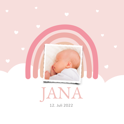 Moderne Geburtskarte mit klarem Design für Ihren Nachwuchs