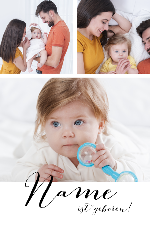 Moderne Geburtskarte für Ihren Nachwuchs