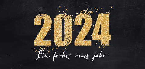 Feiertagswünsche in Goldschrift