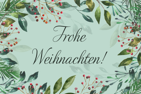 Hübsche Weihnachtskarte mit botanischen Elementen
