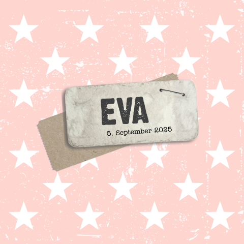 Süße Geburtskarte in Rosa mit vielen Sternen für Mädchen