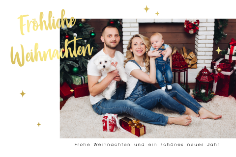 Hübsche Weihnachtskarte mit Ihrem Foto und Foliendruck
