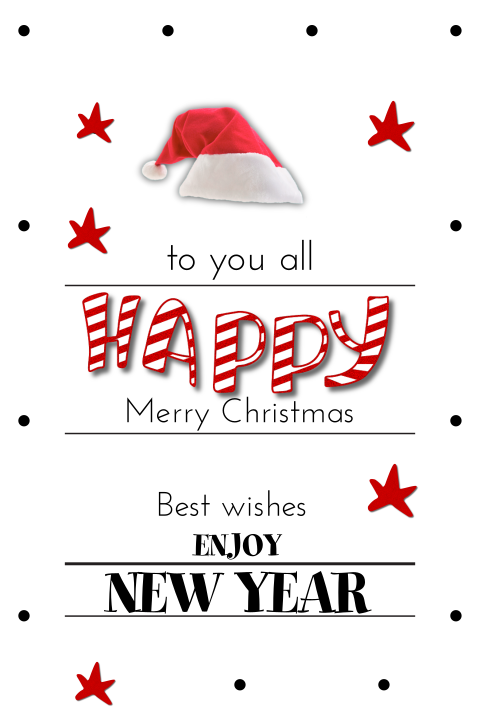 Trendige Weihanchtskarte mit einer Weihnachtsmütze & coolem Schriftzug