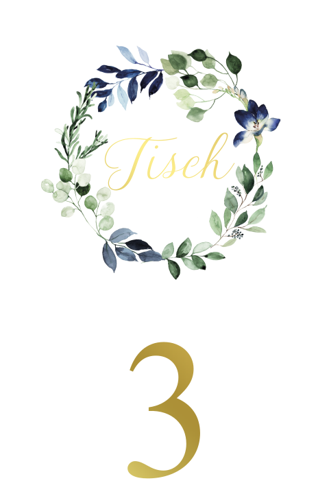 Tischkarte - Floraler Kranz