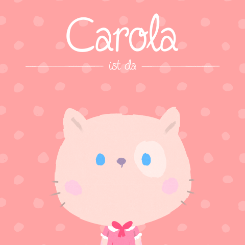 Süße Geburtskarte mit einer kleinen Katze