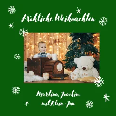 Hübsche Weihnachtskarte mit HoHoHo und Foliendruck