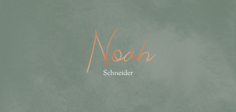 Elegante Geburtskarte mit grünem Hintergrund und Foliendruck